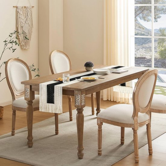 Chemin De Table En Coton Naturel Tissé Style Bohème - Malouka