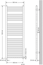 Bol.com Elektrische badkamerradiator met verwarmingselement 1200W 500x1500 mm wit recht met zijaansluiting LuxeBath aanbieding