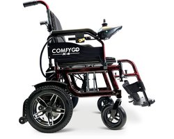 Comfygo X-6 Elektrische Rolstoel voor volwassenen, Lichtgewicht, Opvouwbaar, 12AH Li-ion batterij, bereik tot 20 km, Rood, 45cm