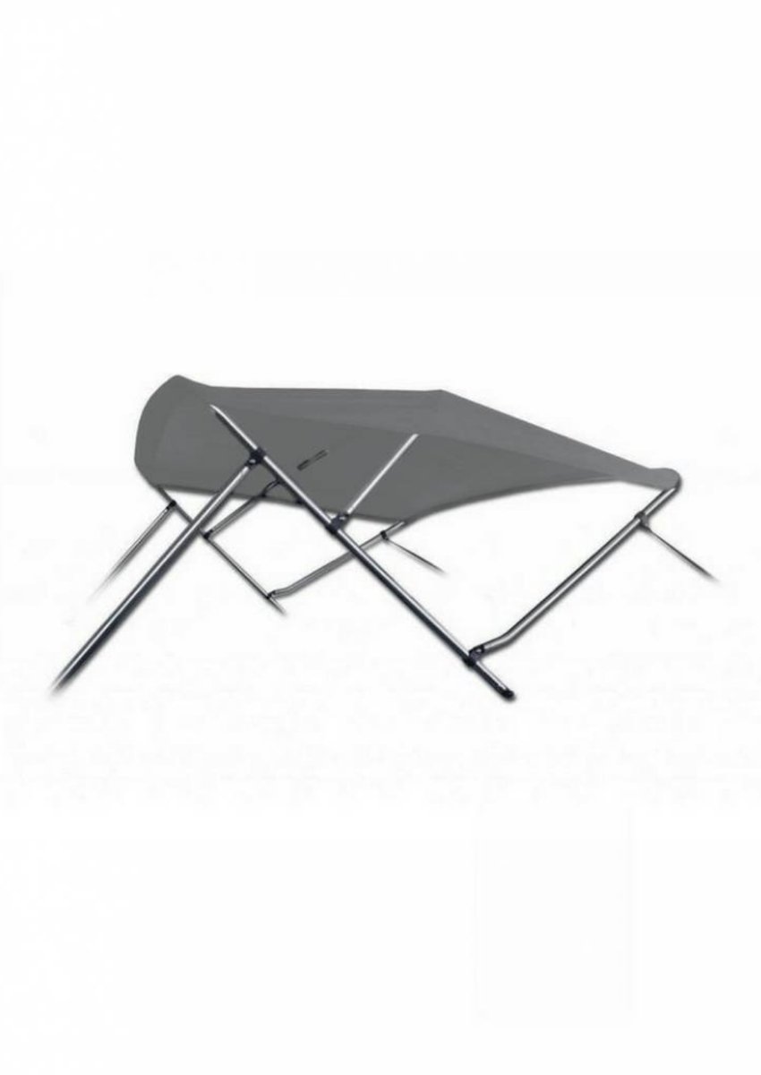 BREG Biminitop | RVS 3-boogs | Breedte 231 <> 243 cm - Hoogte 117 cm - Antraciet doek