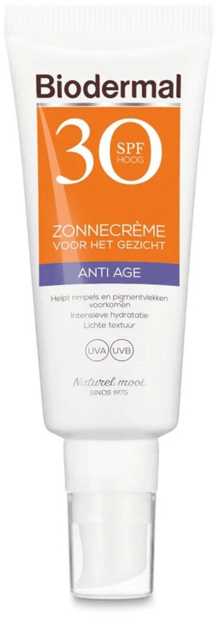 Biodermal Zonnecrème Gezicht Anti Age SPF30 - 2 x 40 ml - Voordeelverpakking