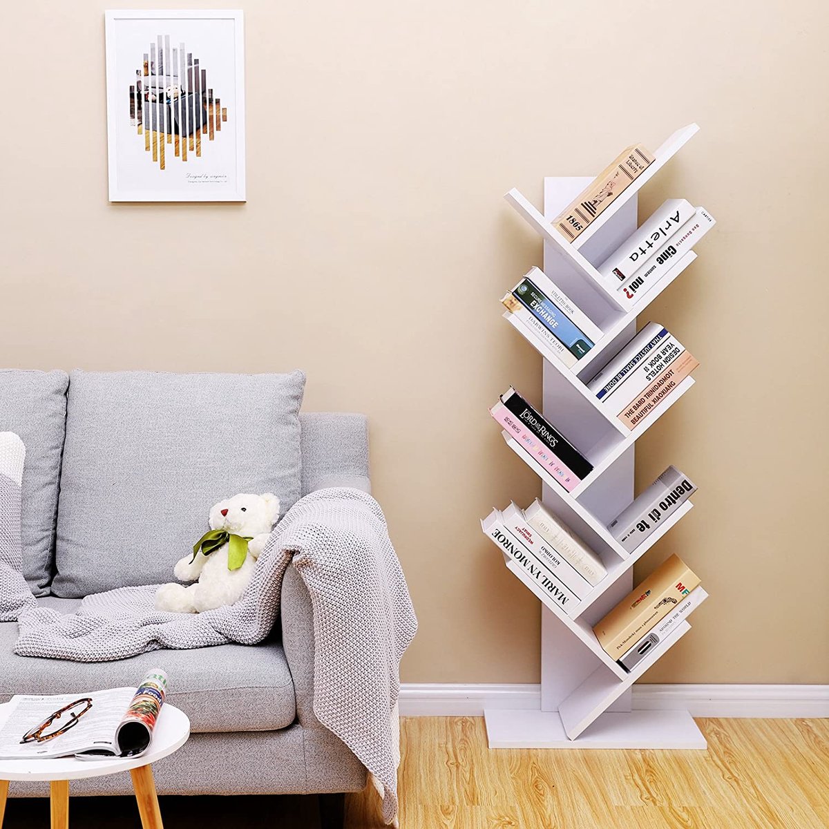 Boekenplank - 50 x 25 x 141,5 cm, vrijstaand, 8 planken