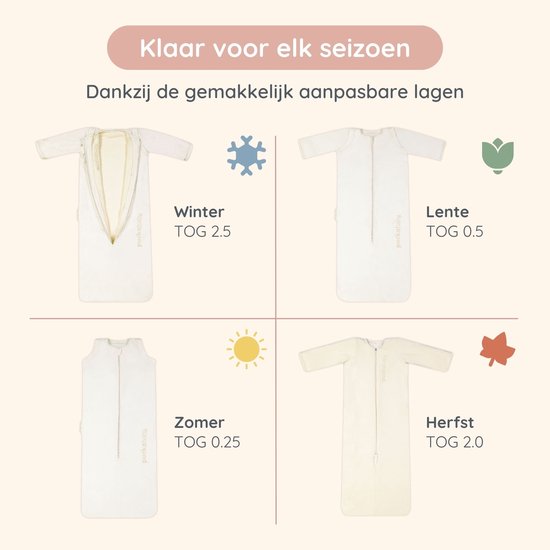 Puckababy 4 seizoenen Slaapzak Baby (6m-2,5y) - 4 Seasons - Pure van Puckababy — afbeelding 3