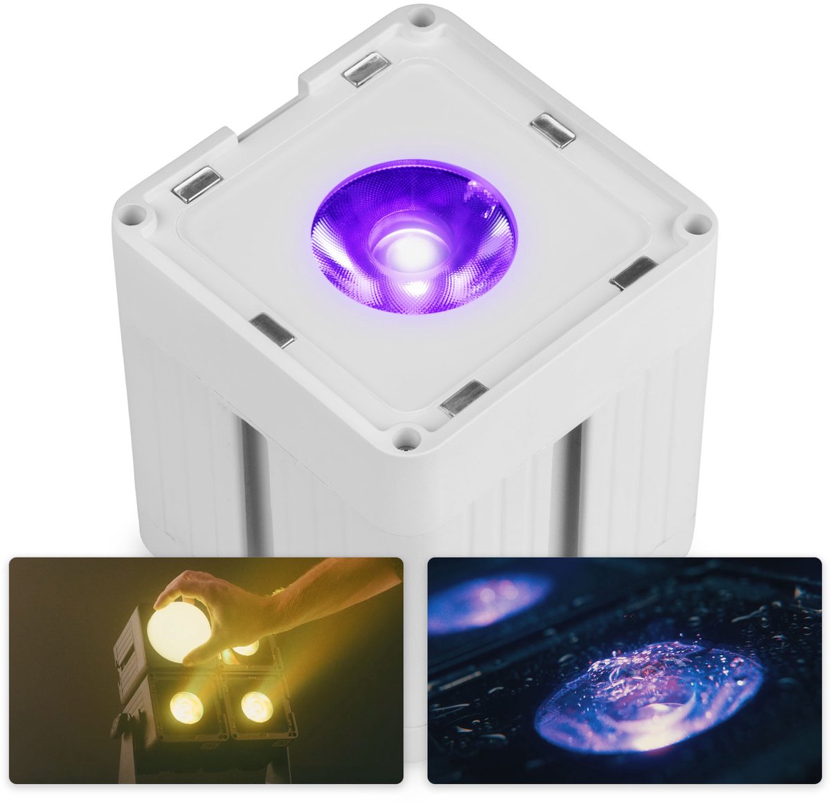 BeamZ Professional KUBE20WH - IP65 - RGBWA-UV - Uplight op accu voor binnen en buiten - Wit