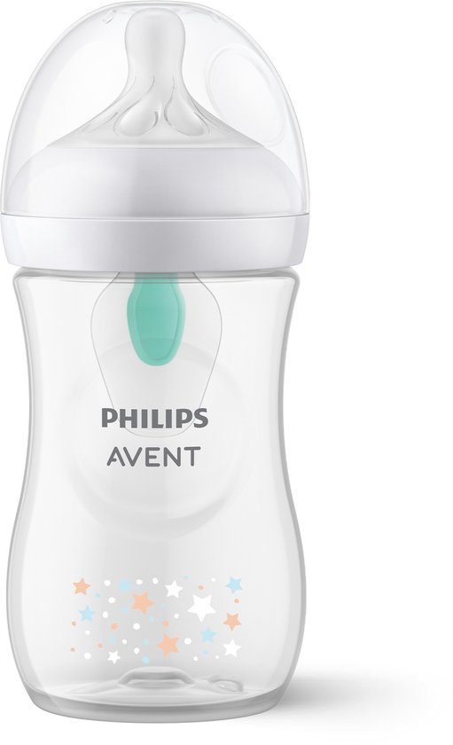 Philips Avent babyfles 260ml met sterretjes decoratie.