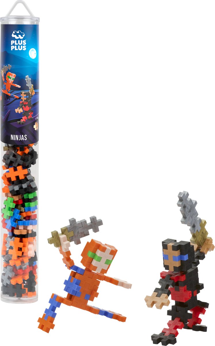 Plus-Plus Ninjas 100 delige bouwset Tube - 4307 - Bouwspeelgoed - Constructiespeelgoed - Set met bouwstenen - Vanaf 5 jaar