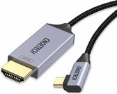 Choetech USB-C naar HDMI kabel met DP Alt Mode (4K 60 Hz) - haaks / zwart/zilver - 1,8 meter