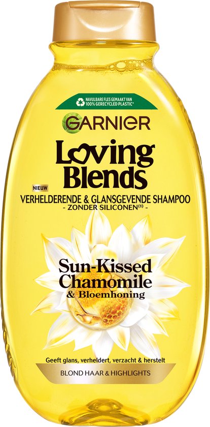 Garnier Loving Blends - Verhelderende & Glansgevende Shampoo - Sun-Kissed Chamomile & Bloemenhoning - Blond Haar & Highlights - Kamille - 300 ml