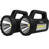 2 LED Zaklampen - Op Batterij - 2 Stuks - Grote Schijnwerper - 1000 Lumen -