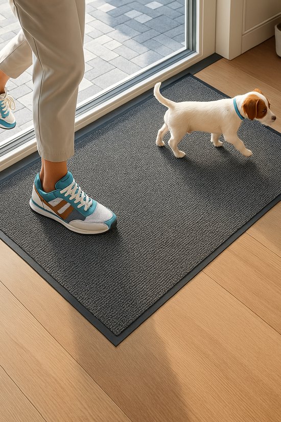 Tapis d'entrée absorbant 50x80 cm - Perfect pour la porte d'entrée - Anthracite - Séchage rapide - Résistant - Perfect pour la porte d'entrée et la Cuisine