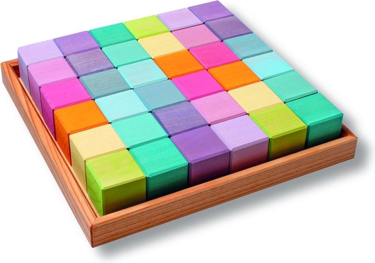 Grimm's houten blokken 36 pastel