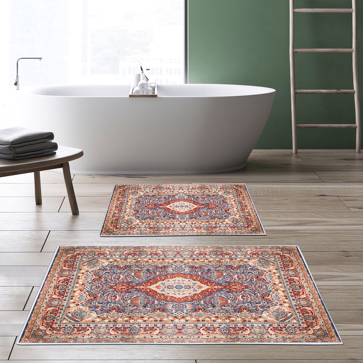 Asir - Badmattenset (2 stuks) - Veelkleurig - 60 x 100 cm