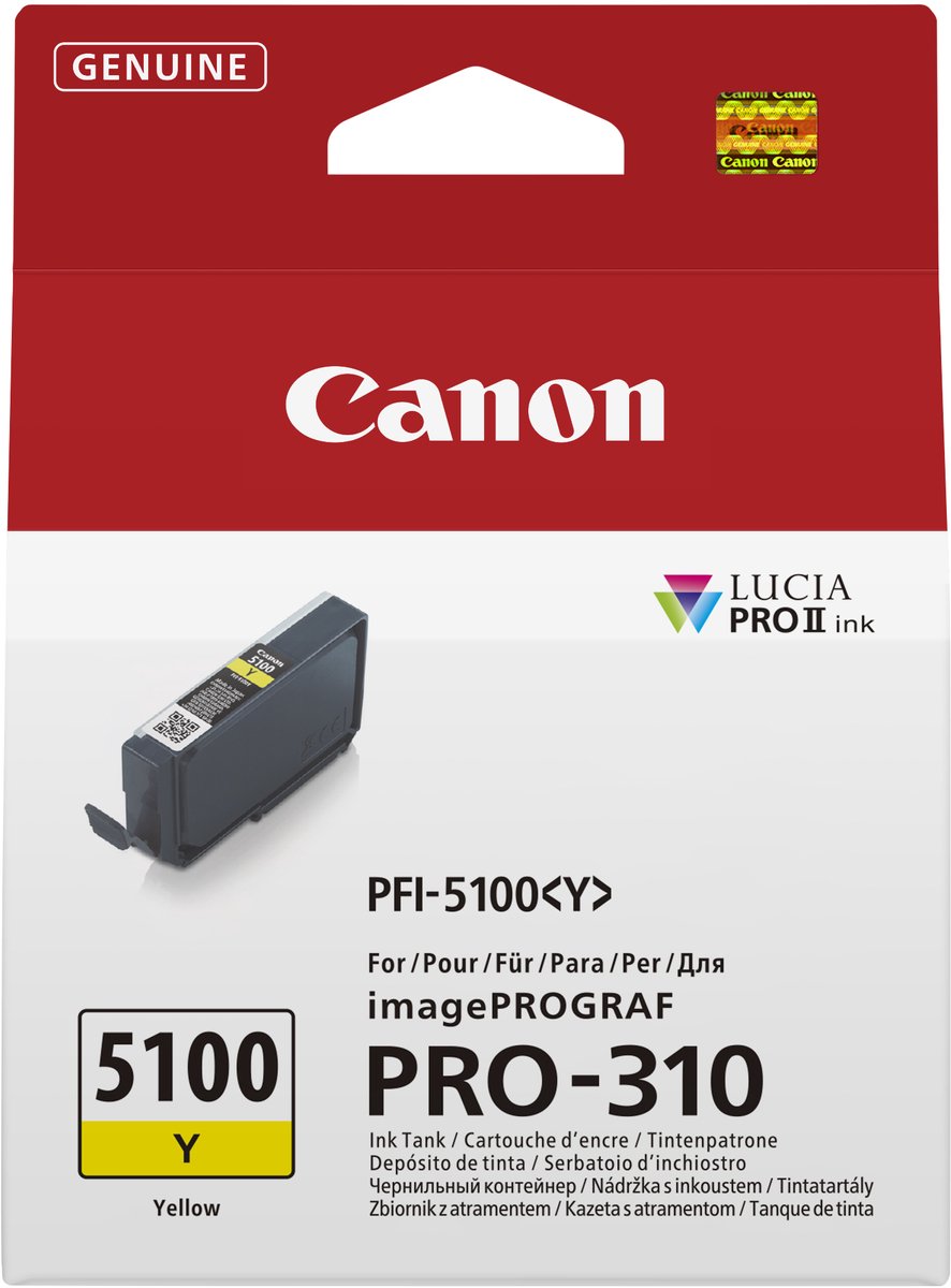 Canon PFI-5100 Y Yellow Inkt voor Prograf Pro 310