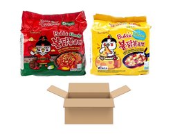 Multipak Sam Yang Instant Noodle (Hot Chicken Kimchi, Cheese Hot Chicken Flavor Ramen) (10x130g, 140g)