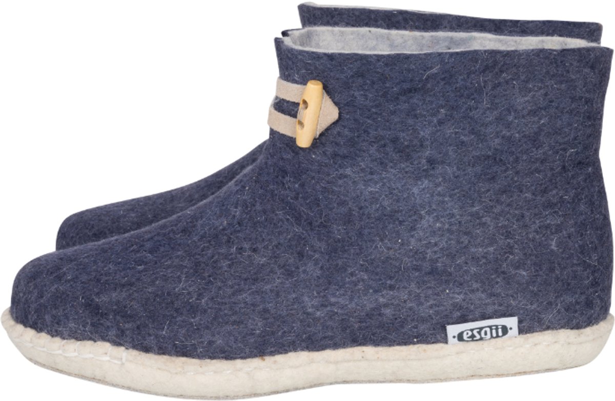 Vilten damesslof High Boots navy blue Colour:Donkerblauw/ Lichtgrijs Size:37