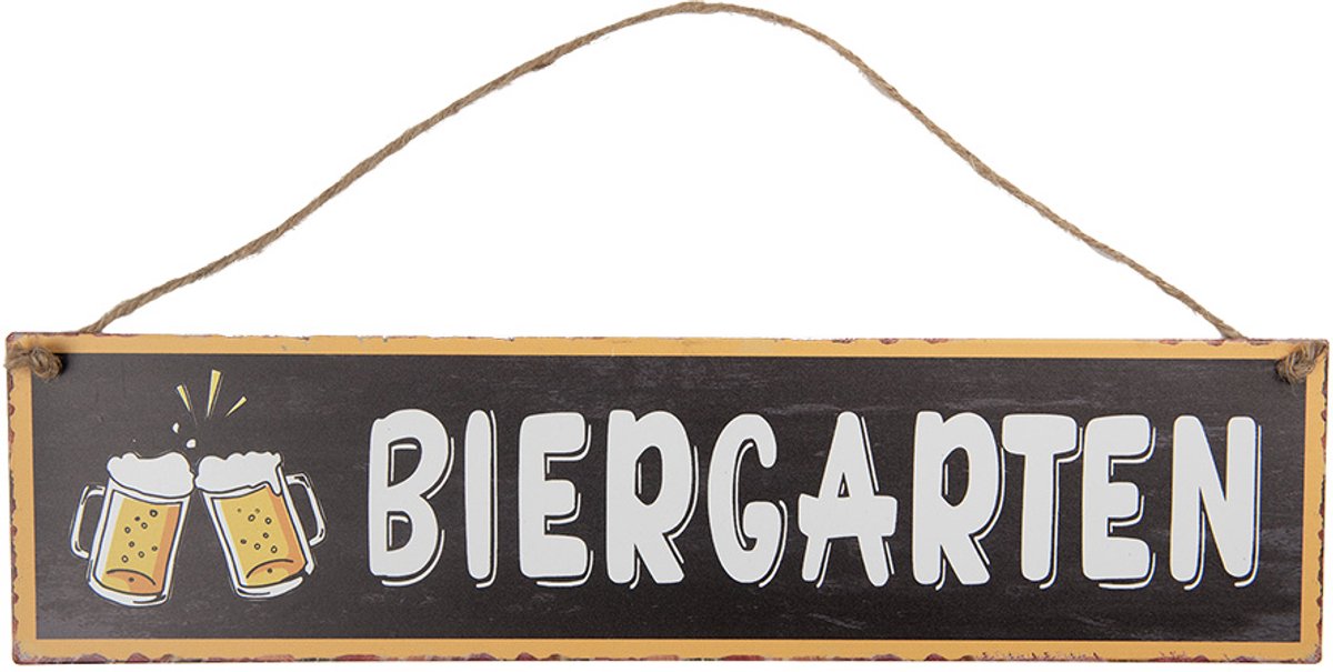 Clayre & Eef Tekstbord 40x10 cm Bruin Metaal Bier