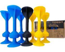 999 Games - Tossit - Starter Pack - Blauw-Geel - Darts - Petanque - Geavanceerde siliconen dart - HET LEVEN IS LEUK, JUST TOSS IT! - Voor binnen en buiten