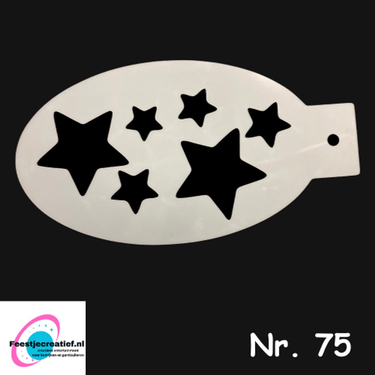 Schminksjabloon - sterretjes (nr. 75) - 12cm