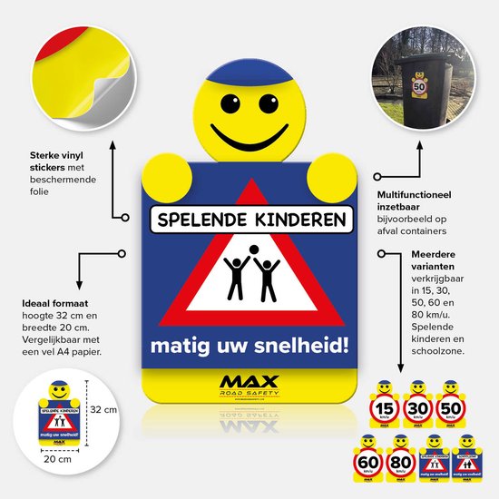 Max verkeerspoppetje | 15 km/u | Budget bord | ECO 100% recyclebaar Max verkeerspoppetje | 15 km/u | Budget bord | ECO 100% recyclebaar