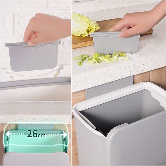 Spetebo Mülleimer XXL 2052, silber, aus Zink, 55 Liter
