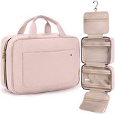 Trousse de toilette Geweo avec crochet - Femme et Homme - Trousse de maquillage - Trousse de beauté femme - Trousse de toilette - Organiseur de voyage homme et femme, fille et enfant - Rose