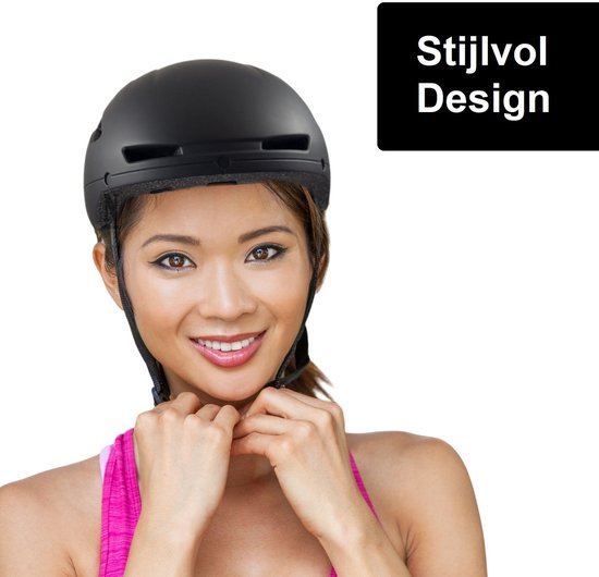 NO-EFFORT Fietshelm Volwassenen - Met LED Verlichting - Verstelbare Fiets Helm - Elektrische Fiets - Fatbike - Speedpedelec - Maat L 58 - 61 cm - Zwart - Cycling Helmet — afbeelding 4