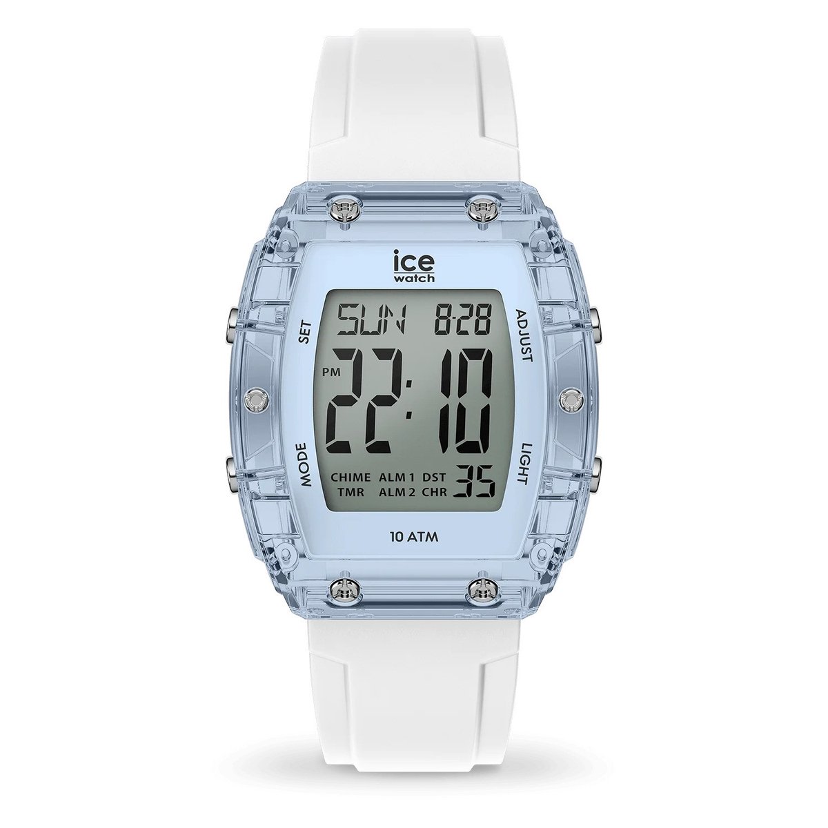 Ice Watch ICE digit boliday - White - Clear blue 024567 Horloge - Siliconen - Wit - Ø 40.5 mm