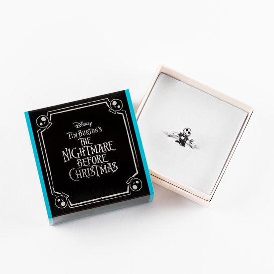 Bague Disney L'Étrange Noël de Monsieur Jack en argent Ring White et noir avec pierre transparente