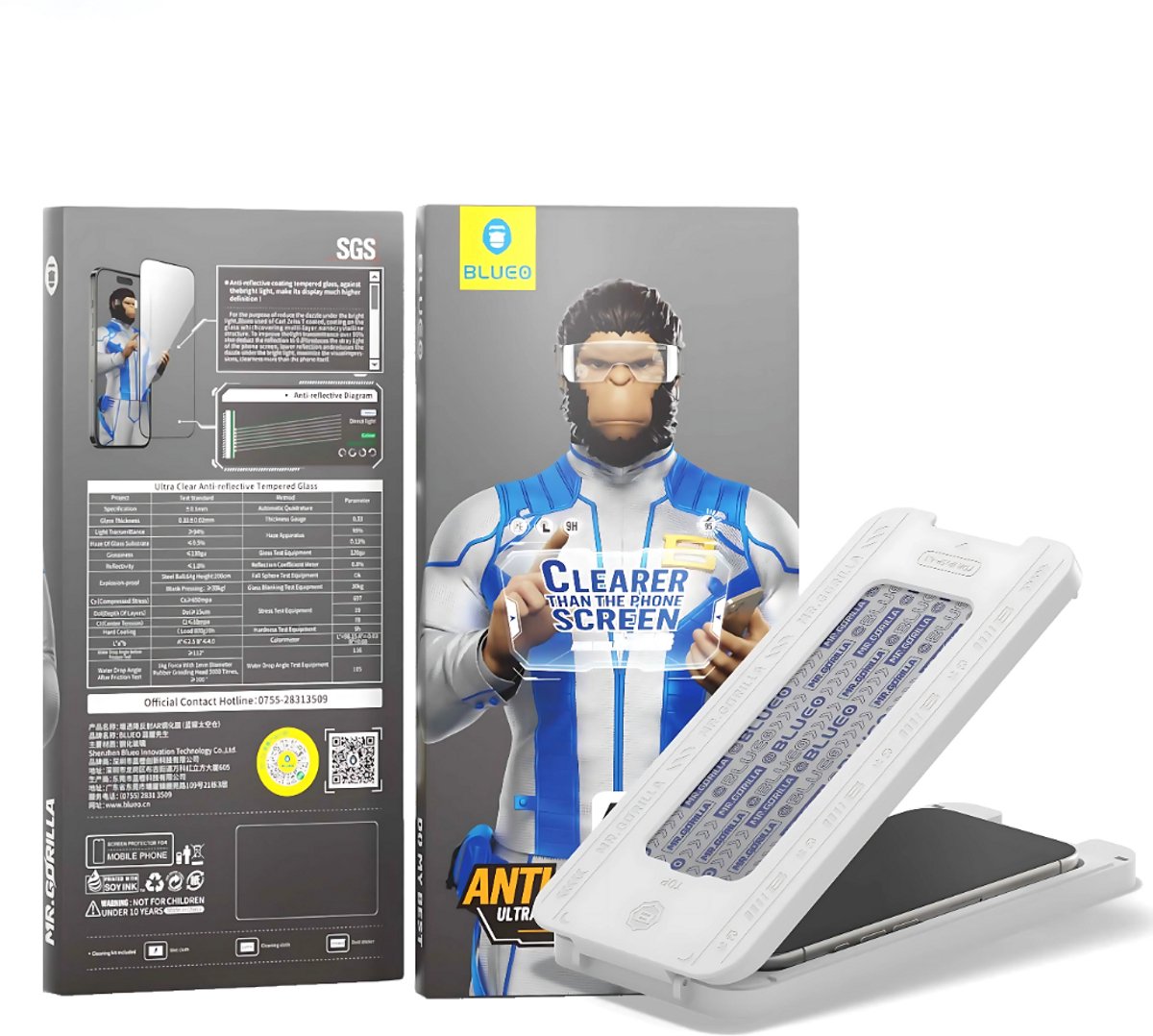BLUEO Ultra Clear Screenprotector Geschikt voor iPhone 16/15 met Applicator