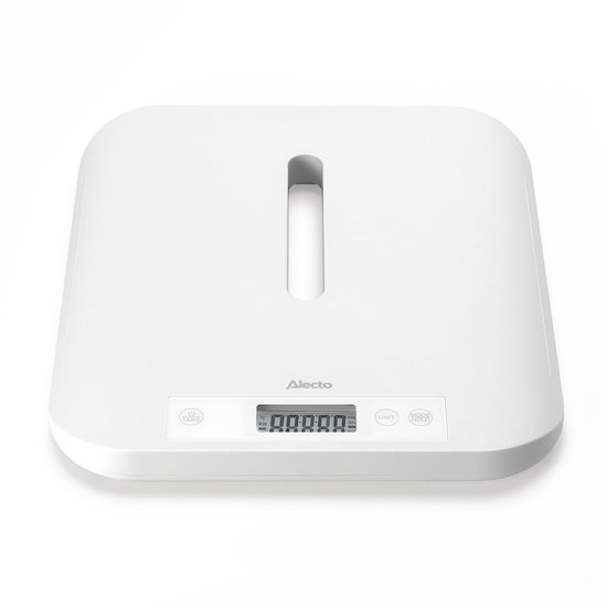 Alecto Babyweegschaal BC70 - Digitaal - 150kg - Groeimeter - Weegschaal ook voor volwassenen en dieren - Wit