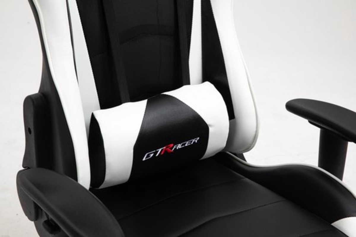 GTRacer Pro Gaming Stoel Ergonomisch Zwart/Wit - afbeelding 3
