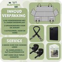 Inhoud verpakking: luxe hondendeken, ophangriemen, autogordel, e-book, handleiding.