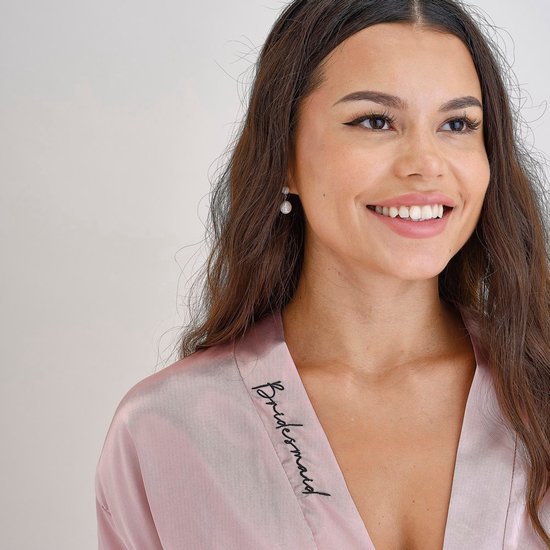 Kimono Badjas "Bridesmaid" Roze - One size