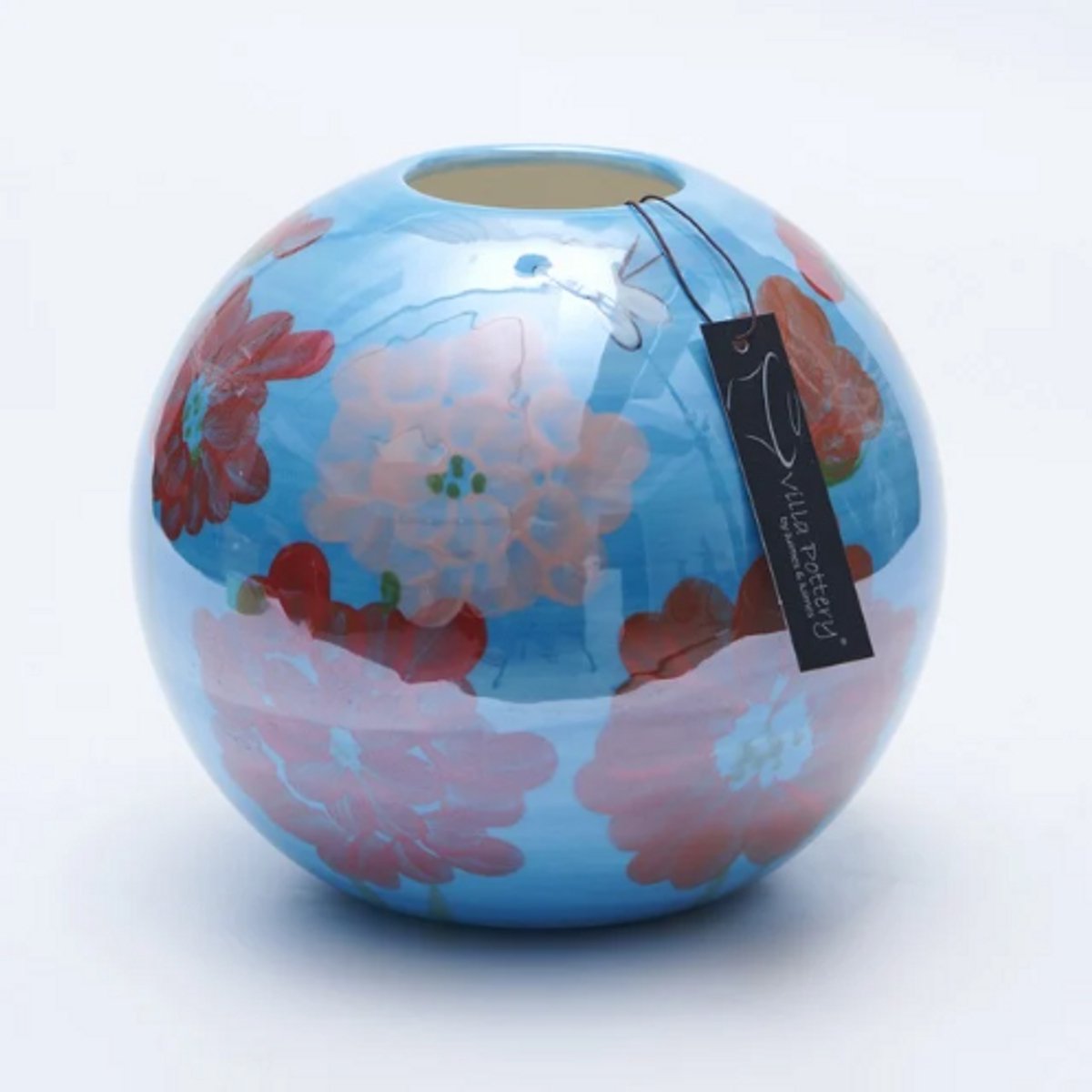 Irishflowers Vaas - Villa Pottery - Decoratie - Woondecoratie - Porselein - Waterdicht - Magic Ball B Blauw
