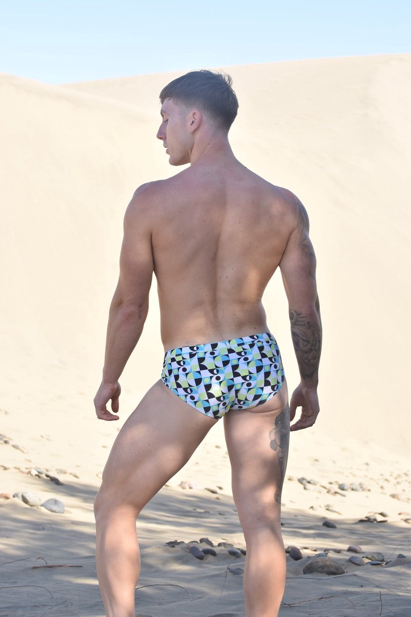 SUKREW Torrent Swim Brief Retro Lime - Heren Zwemslip - Zwem Slip voor Man - Mannen Brief — afbeelding 4