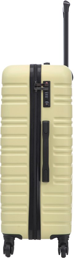 BlockTravel® Reiskoffer Groot 74L - Harde Koffer met TSA-slot - 4 Spinner Wielen - Lichtgewicht Koffer Groot 4 Wielen - Ruimbagage Koffer - Valies Grote Koffer - Koffer Large - 72cm - Licht geel