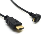 Micro HDMI - HDMI kabel - 90° haaks naar beneden - versie 1.4 (4K 30Hz) - 0,50 meter