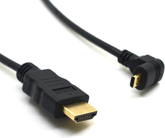 Micro HDMI - HDMI kabel - 90° haaks naar beneden - versie 1.4 (4K 30Hz) -  0,50 meter | bol.com