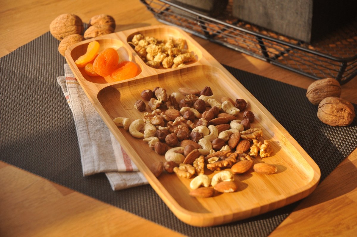 Asir - Bamboe serveerbord - Okkernoot - 32 x 1 x 14 cm