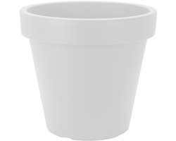 Pro Garden Plantenpot/bloempot Terras Master- dubbelwandig kunststof - wit - D60 x H55 cm - Voor buiten