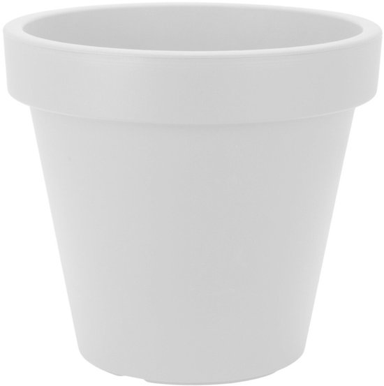 Pro Garden Plantenpot/bloempot Terras Master- dubbelwandig kunststof - wit - D60 x H55 cm - Voor buiten