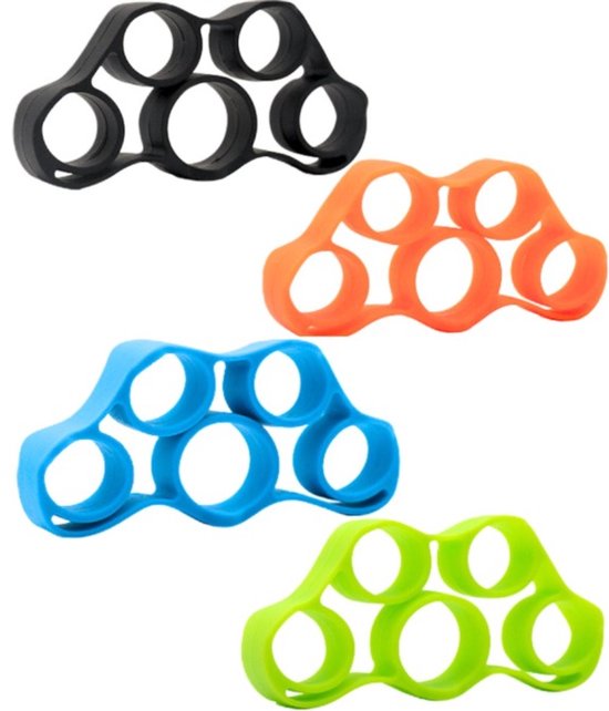 4-delige Silicone Vingerversterker Set – Hand- En Polstrainer Voor Klimmen, Gitaar, Revalidatie En Stressverlichting