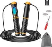 ZoeZo - Draadloos Springtouw - 2-in-1 Springtouw - Professioneel Springtouw met Teller - Incl. Draadloze optie - Zwart - Cordless - Volwassenen & Kinderen - LCD Display - Wireless Jump Rope