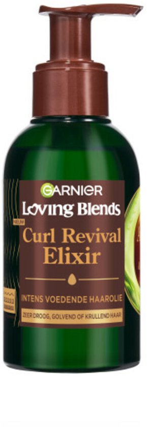 Garnier Loving Blends Avocado Olie & Shea Boter Curl Revival Elixir - Intens Voedende Haarolie - Voor Zeer Droog, Golvend of Krullend Haar - 120 ml