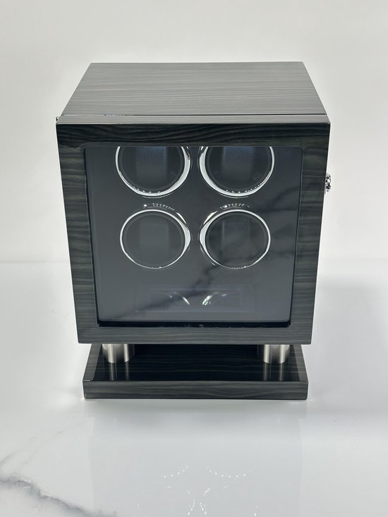 Olvy Uhrenbeweger für 4 Uhren, Watchwinder Box, Extrem Leiser Mabuchi Motor, Flexiblem Uhrenkissen, Watch Winder