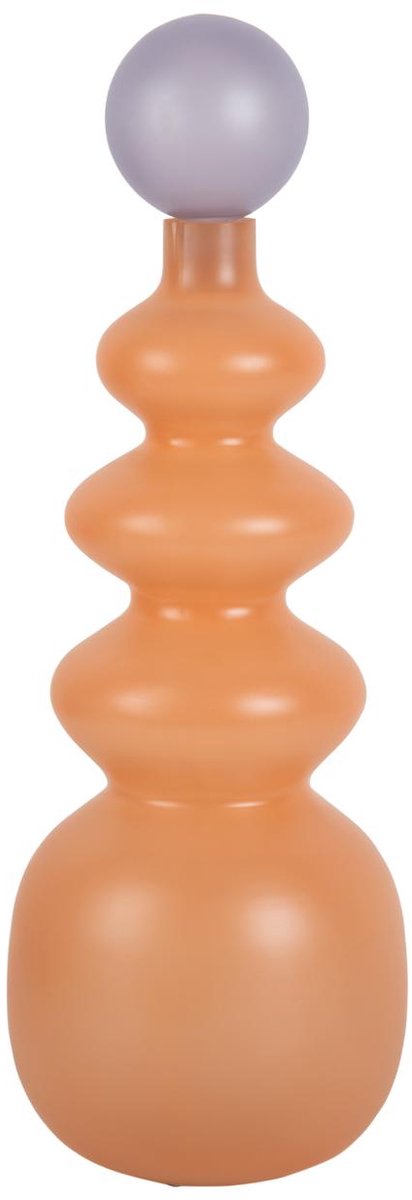 Present Time Vaas Alegre Anillo - Perzik - Ø15cm - Glas - Scandinavisch - Bloemenvaas - Woondecoratie - Decoratieve vaas voor woonkamer of slaapkamer Oranje
