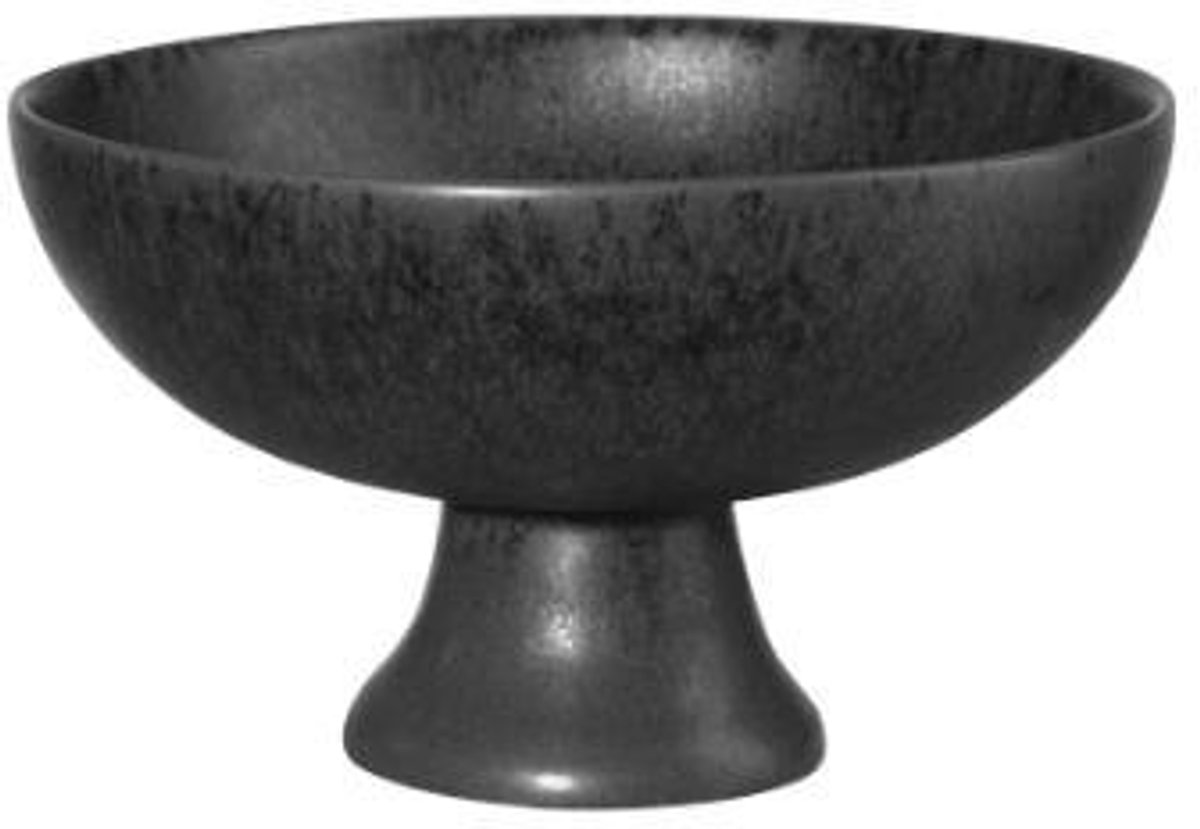 ASA kom op voet, zwart ijzer d. 21 cm, h. 9,5 cm