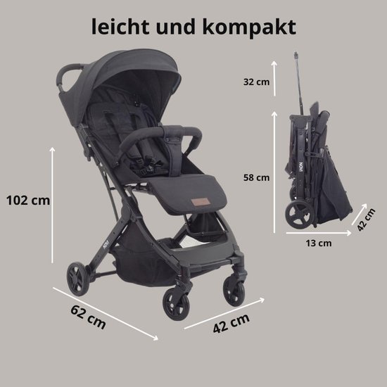 Reisbuggy voor Baby's, Geschikt voor 0-4 Jaar, Compacte Kinderwagen met Schouderriem en Trolleyfunctie — afbeelding 4
