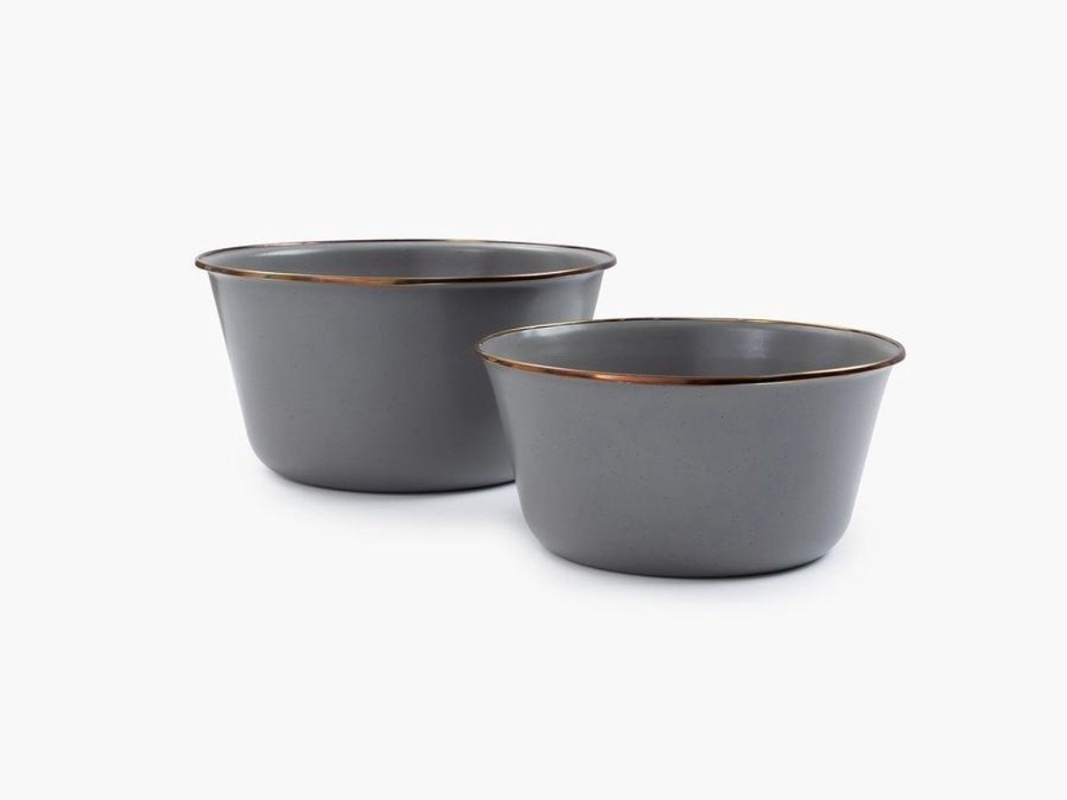 Barebones Emaille Mixing Box / Schalen - 2 stuks - Stone Grey
