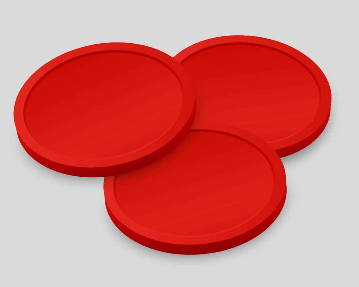 Blanco Consumptiemunten 29mm / Betaalmunten (per 500 stuks) - ROOD